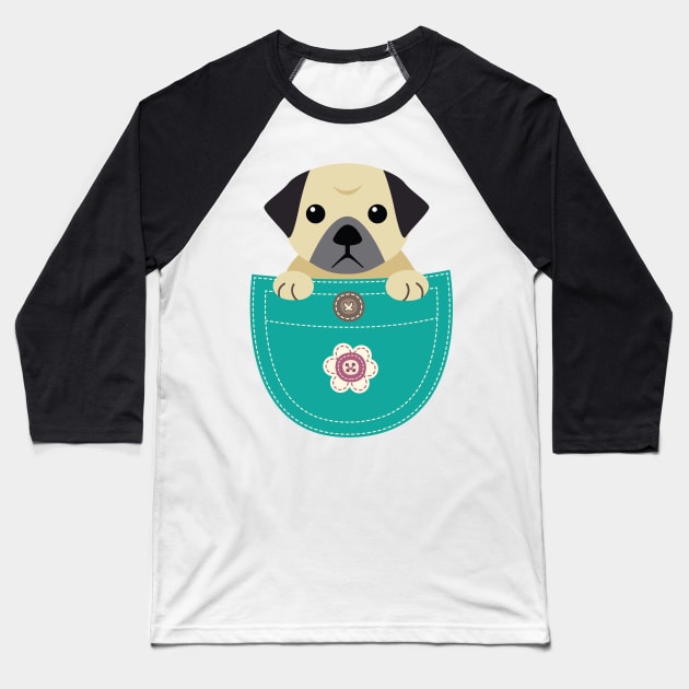Cute Pugs Funny Gift Love Dog Baseball T-Shirt by macshoptee